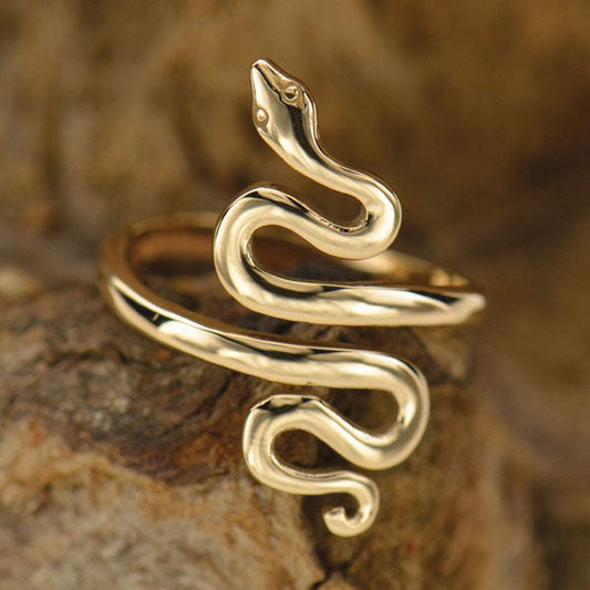Adjustable Bronze Snake Ring – Ancient Symbolism & Mystical Charm